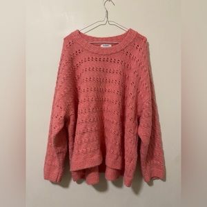 pink knit sweater